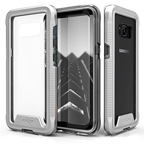 ZIZO ION Series for Samsung Galaxy S8 Case Military Grade Drop Tested with Tempered Glass Screen Protector Silver Clear