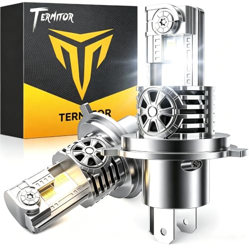 Image of Termitor 2026 Latest-Gen H4 Light Bulbs, 90000LM 1200% Brighter Light Bulb | 6500K Cool White, 70K+ Hrs Lifespan with Cooling Fan, 1:1 Original Bulb Size, No Adapter Required, Plug N Play, Pack of 2