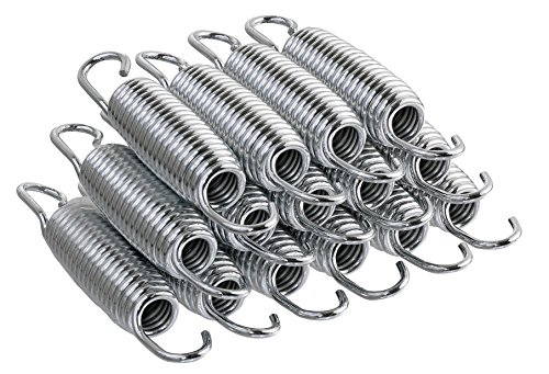 Machrus Upper Bounce Heavy-Duty Galvanized Steel Trampoline Springs 3.5-9 Inch - with Spring Pull T Hook Tool for Installation - Premium Quality Stainless Steel Trampoline Springs - Set of 15
