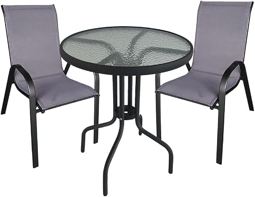 Seagull 2 Steel Patio Chairs with Polymer Table