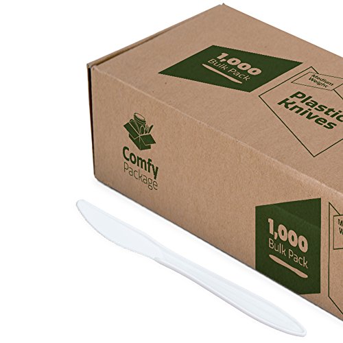 [1000 Pack] Plastic Knives Lightweight - White