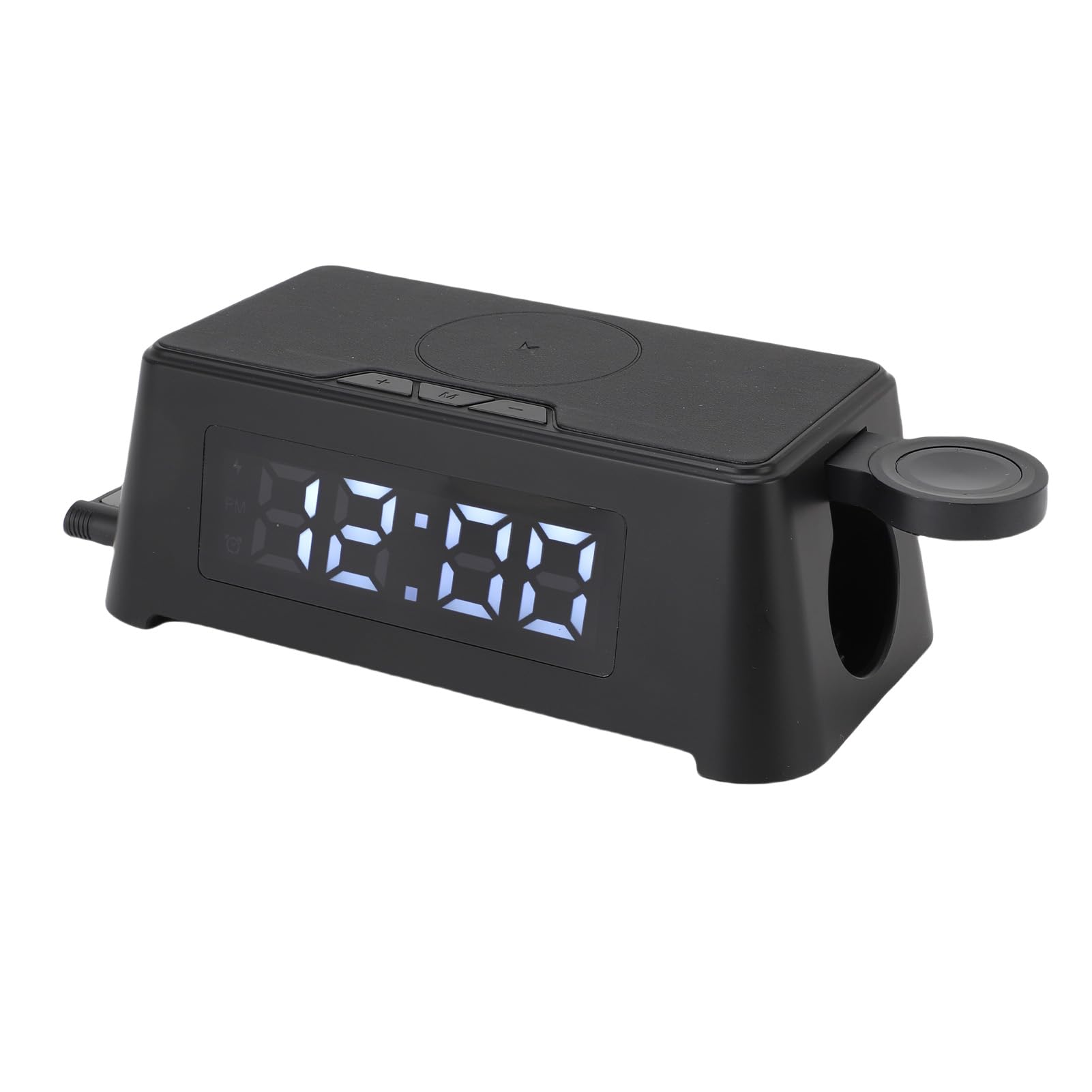 Sxhlseller Stazione di Ricarica Wireless 6 in 1 con Sveglia, Display LED per Ora e Temperatura, Ricarica Separata per Telefono, Cuffie, Orologio, Auricolari e Interfaccia Impermeabile