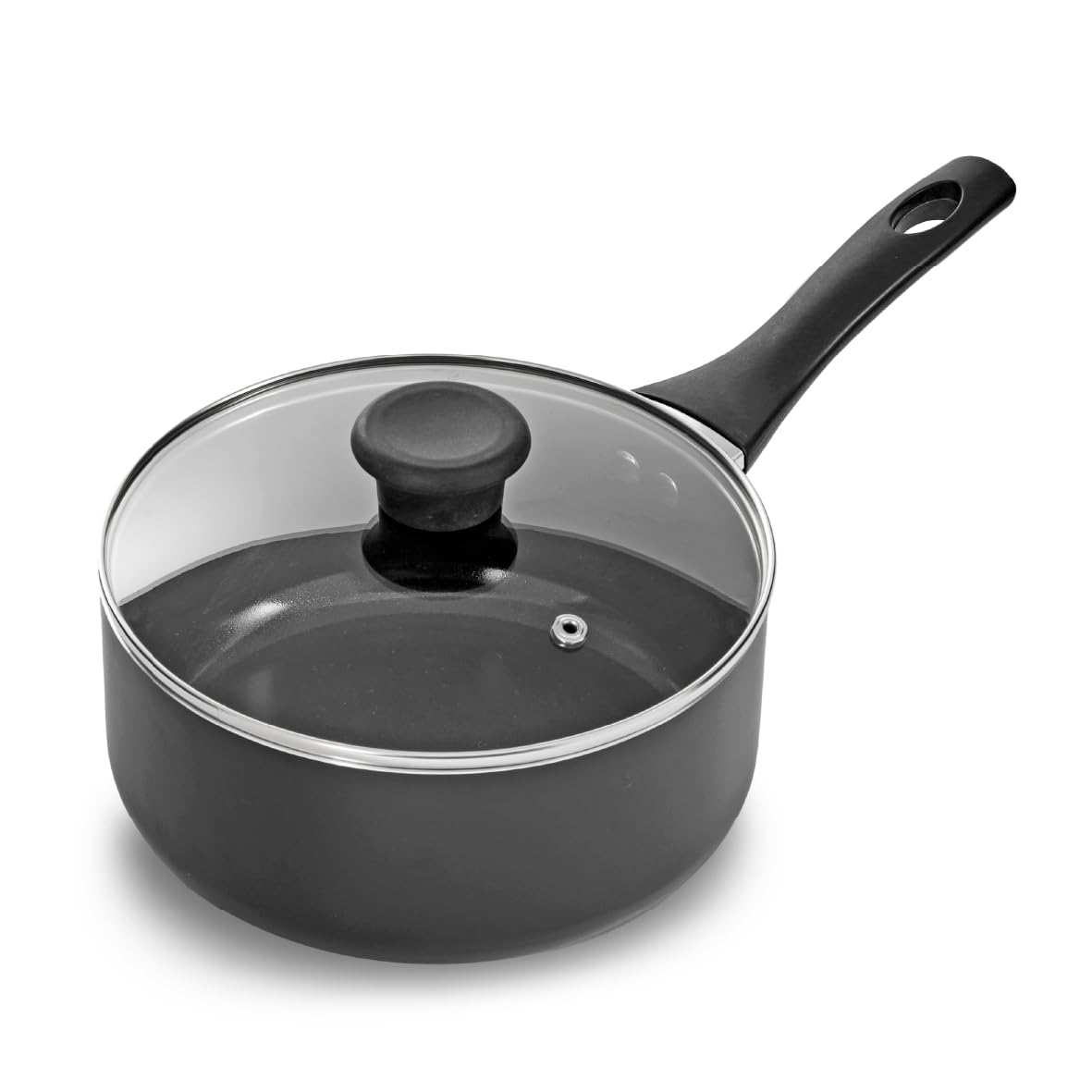 Blackmoor Saucepan with Tempered Glass Lid/Ceramic Non-Stick, PFAS-Free, All Hob Types Including Induction/Essentials Range (20cm Saucepan)