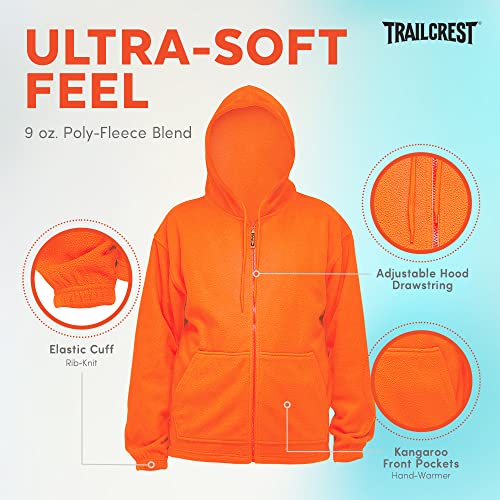 TrailCrest by Treel Chambliss Full Zip Safety Blaze Orange Sweatshirt Hoodie3
