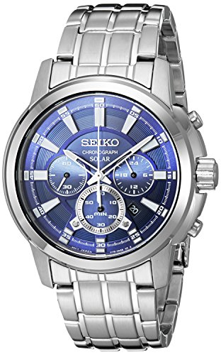 Image of Seiko Solar Chrono Analog Blue Dial Men's Watch-SSC387