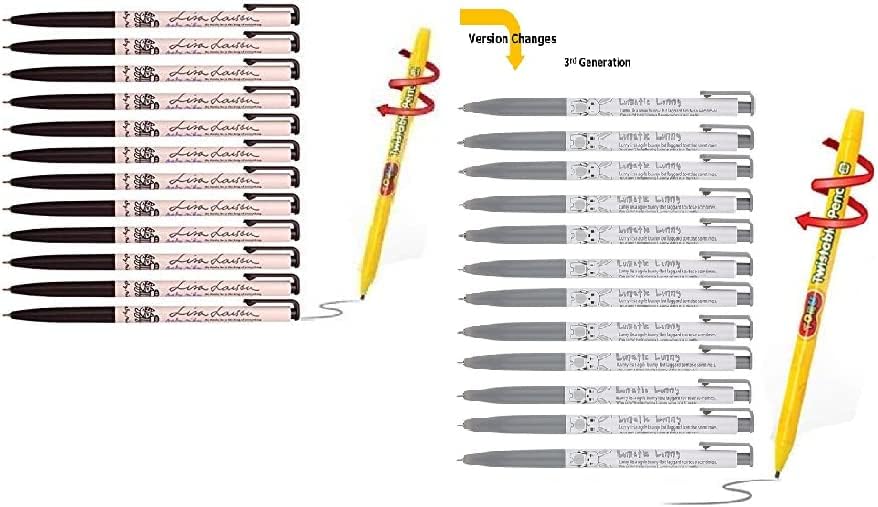 Miniatura 2 de Xeno Bolígrafos Slim - Baby Mikey Black Color 0.015 in (paquete de 12) con lápiz giratorio