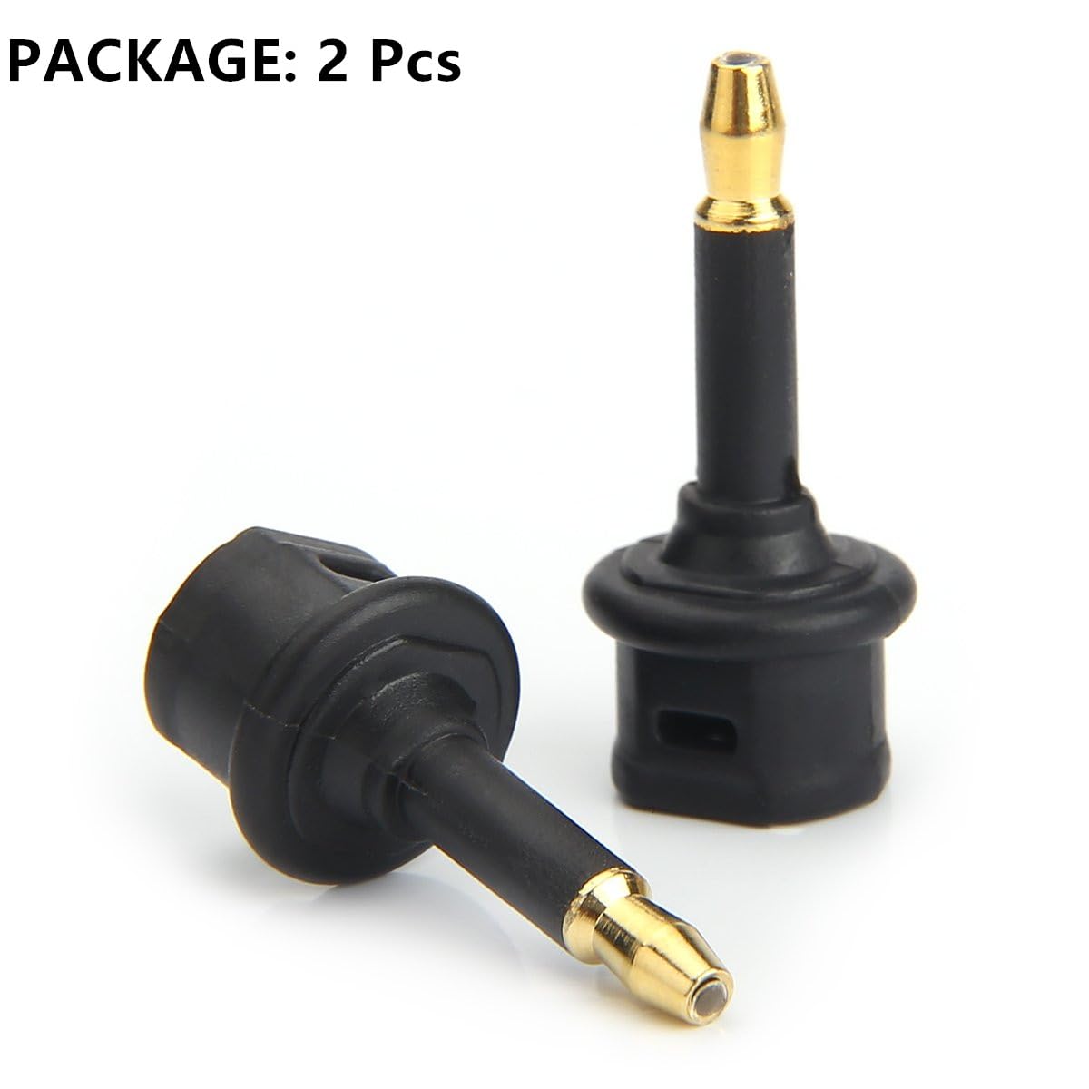 Toslink Female to 3.5mm Jack (Mini Toslink) Male Digital Adapter, Digital Fiber Optic Toslink to 3.5mm Jack Adapter Coupler, Female to 3.5 mm Mini Male Optical Audio Connector Adapter (2PCS)