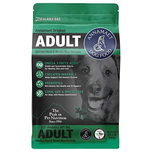 Annamaet Original Adult Formula Dry Dog Food, 23% Protein (Chicken & Brown Rice), 25-lb Bag