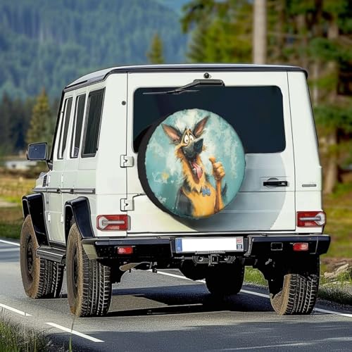 Image of Pensura 14-19 inch Spare Tire Cover Funny Dog Print Tire Covers Weatherproof Dust-Proof Wheel Tires Protectors Universal Fit for Camper Trailer SUV Truck