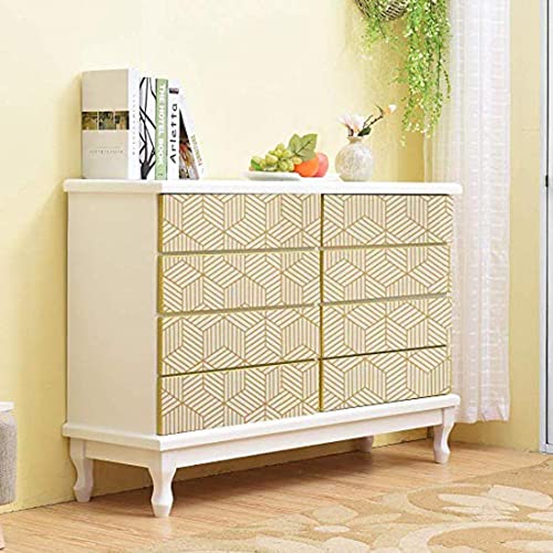 White And Gold Geometry Stripped Hexagon Peel And Stick Contact Paper Self Adhesive Wallpaper Removable Vinyl Film Decorative Shelf Drawer Liner Sticker 118 Inch X17.7 Inch #TOP4