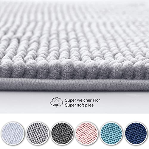Decomira Badematte rutschfest | Als Badteppich Set kombinierbar | Badezimmer-Teppich Bad-Vorleger waschbar aus Chenille… – Bild 5