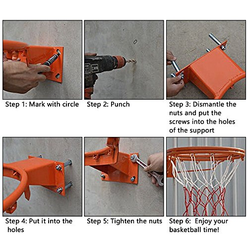Kids Basketball Hoop, Dream Travel 2PCS Basketball Rim Goal Wall Mounted Basketball Hoop Indoor Outdoor Hanging Basketball Hoop, 32centimeter/12.6inch(2-Rim, 2-Net, 8-Screws)