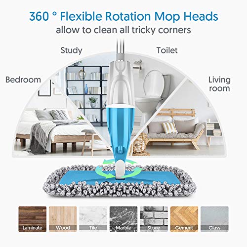 Mops For Cleaning Floors Microfiber Spray Mops, Popten Hardwood Floor Mop Dry Wet Mop With 640Ml Refillable Bottle, 3 Washable Mop Heads,Dust Cleaning Mop For Hardwood Laminate Tile Floors #TOP3