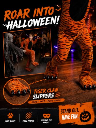 Image of acdiac Unisex Soft Monster Claw Slippers Fun Dino Slippers Animal Paw Shoes For Men Women Boy Girl With Home Halloween Party Cosply Costume Footwear