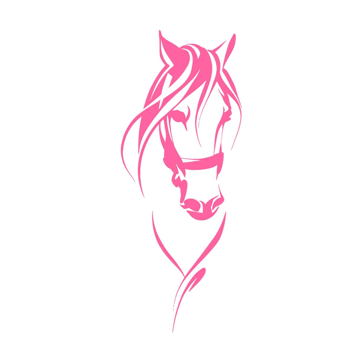 Horse Head Silhouette Wall Decal Horse Riding Equestrian Wall Sticker Vinyl Art Decals for Home Living Room Decor Mural Large - 46x114cm