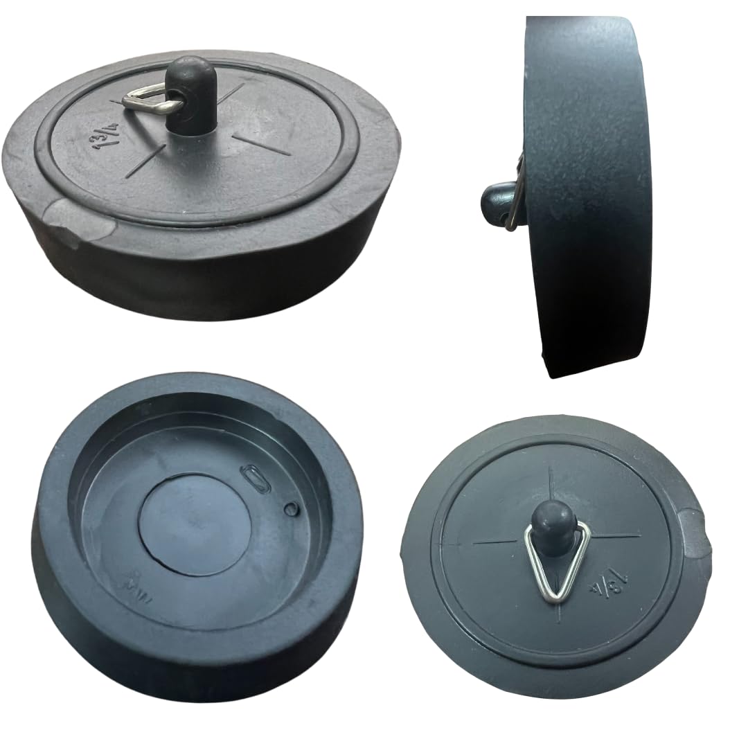 Citystores® 38mm Black Bath Plug, 1-1/2" (38mm) Universal Fit for Bathtubs & Basins