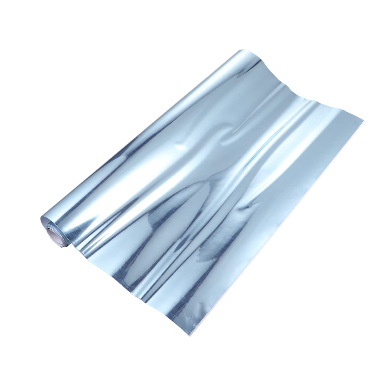 Film Vinyle Pour Voiture - Effet Miroir Chromé Argenté - Extensible - Auto- Adhésif - 30,5 X 152,4 Cm