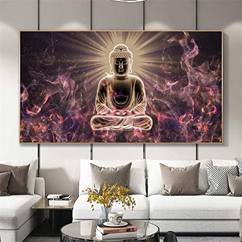 Toile de bouddha abstrait 60x120 cm décoration murale de salon moderne sans cadre