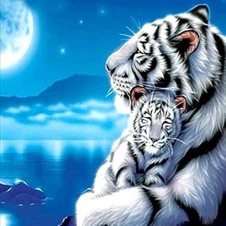 5D Diamond Paintings Kits for Adults for Kids 30*30cm ,DIY Diamand Art Paintings Diamond Art Kits,Full Round Drill Diamond Embroidery for Home Wall Decor,DIY Gift for Kids Christmas(Two Tigers)