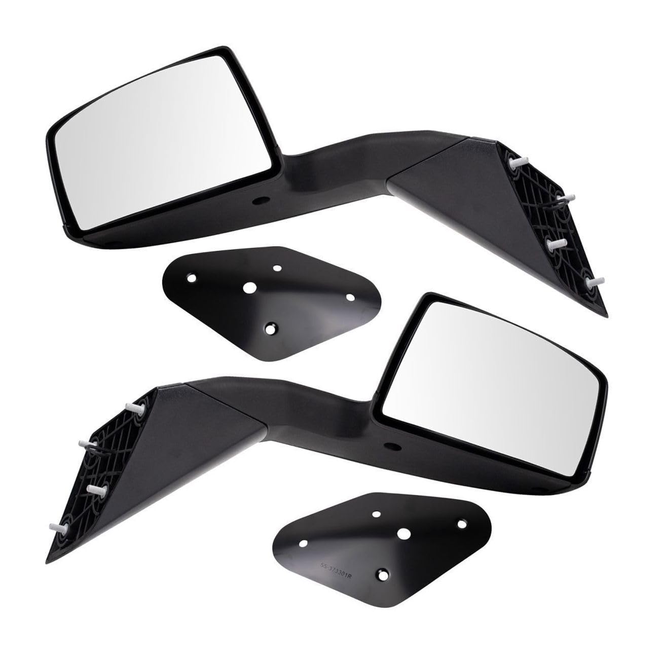 Amazon.com: HHYOGLLY Mirror Set 2 Piece Black Textured Manual  