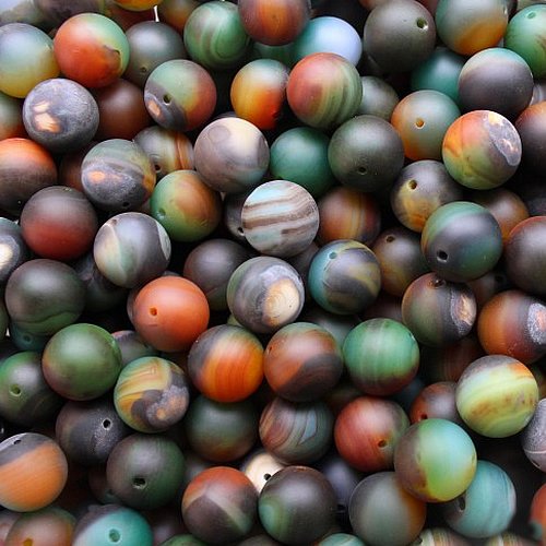 Perlin - Pack of 16 Malachite Beads 10 mm Round Gemstone Stone Beads Jewellery Beads Gemstone for DIY Chain Craft Set G92 x2 - Image 4
