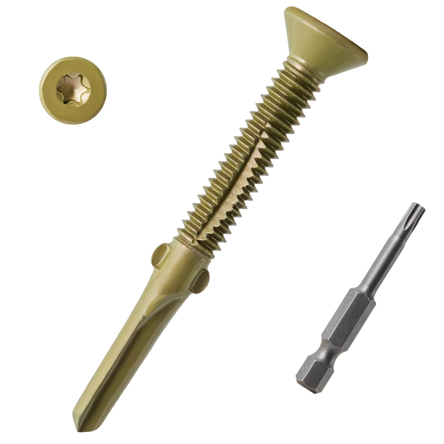 LIONMAX Wood To Metal Self Tapping Screws, 400PCS, 12 X 2 Self Drilling Screw