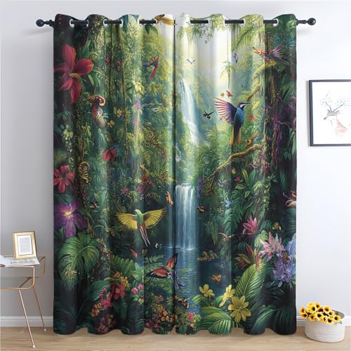 beo® 6er set texas be743 dschungel print mit vogel... dschungel gardine – Die 15 besten Produkte im Vergleich - BetterFamily
