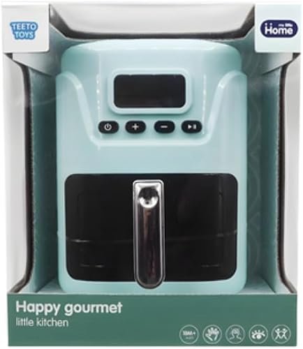 Toy Air Fryer Playset - Kitchen Pretend Play for Girls Kids Toddlers Air Fryer Toy with Light-Up Display, Sound & Play Food Accessories
