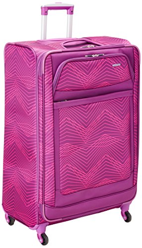 American Tourister Ilite Max Softside Spinner 29, Pink/Purple Stripes