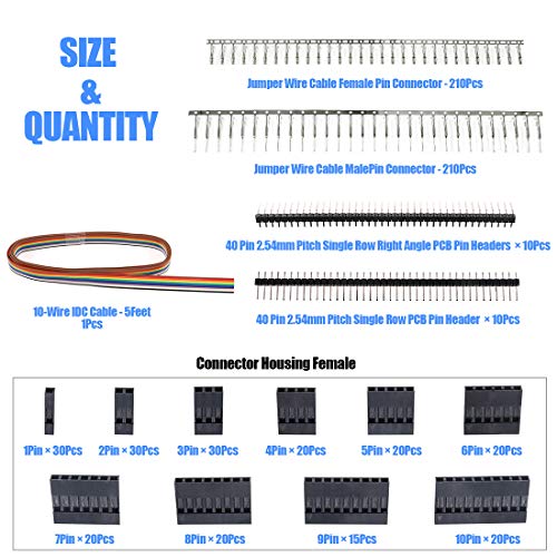 Conector IDC macho/hembra 40 pines 2.54mm 635 piezas miniatura 2