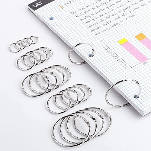 Image of DEZIINE� 38mm Loose Leaf Binder Ring Key Chain Key Rings Card Ring Stainless Steel(100pcs)