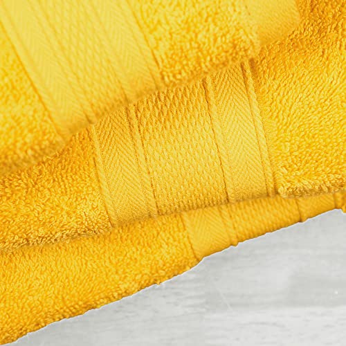 Trident Bath Towels For Bathroom Premium 3 Piece 100% Cotton 1 Bath Towel, 1 Hand Towel, 1 Washcloth Soft And Plush Highly Absorbent, Quick Dry, Shower Towel For Spa, Gym, Travel - Mustard Yellow #TOP6