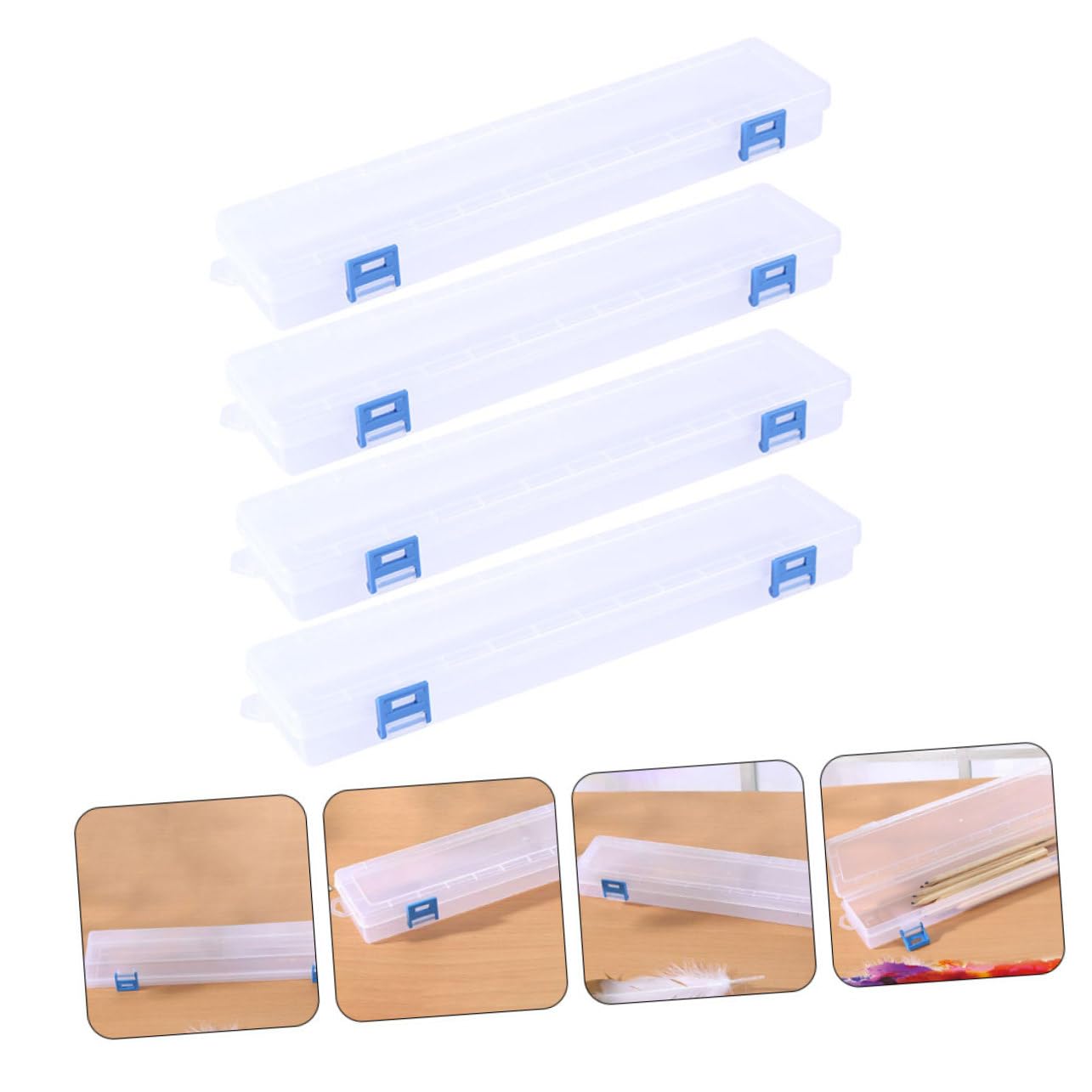 jojofuny 3 Set Porta Pennelli Acquerello Attrezzo Chiaro Piccolo Pittura Contenitore Di Stoccaggio Scatole Di Immagazzinaggio Organizer Per Pennelli Potere Plastica 4 Pezzi*3