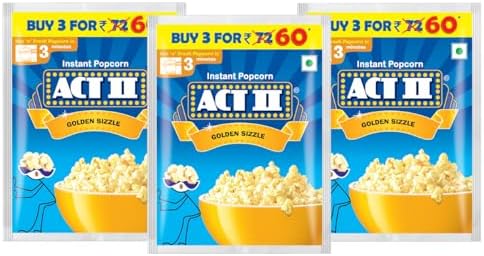 ACT II Popcorn IPC Golden Sizzle Combo Pack, 55g/59g (Pack of 3)