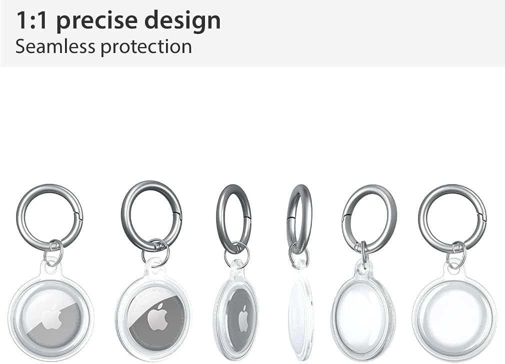 4 pack protective soft tpu case compatible with airtag 2021 tracker holder with key chain portable anti scratch easy attach to keys backpacks lin