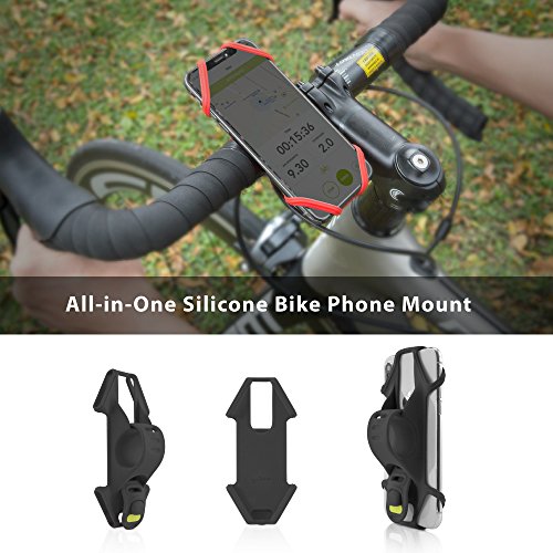 Bone Bike Tie 2, Universal Bike Phone Mount for Handlebar, Bicycle Motorcycle Handlebar Stroller Cell Phone Holder for iPhone 12 11 Pro Max Mini XS XR 8 7 6 Plus (Black)