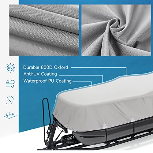 Gotruth Upgraded Waterproof Pontoon Boat Cover 800D Trailerable Pontoon Boat Cover With Pu Coating Sun-Proof Fade-Resistant Heavy Duty Marine Grade Oxford Cloth Material (22Ft-24Ft) #TOP4