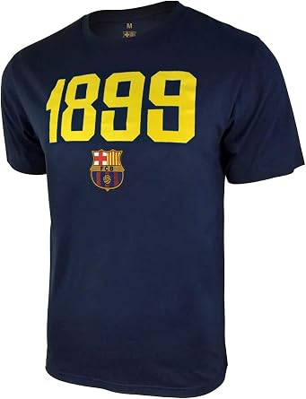 Icon Sports Men Compatible with FC Barcelona Officially Licensed Soccer T-Shirt Cotton Tee -08 Navy