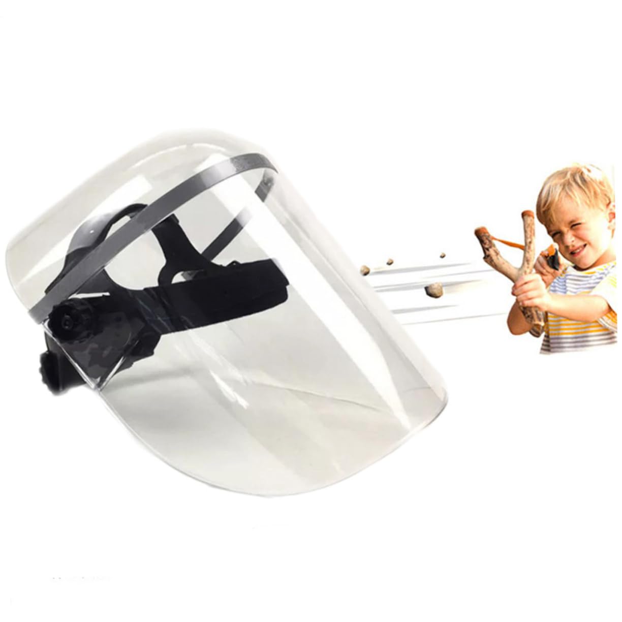 Visière de Protection Faciale Tête 1 Pièce Pmma Anti-Projections | Résistant à L'huile, Résistant à Chaleur, Déflecteur de Prévention Cuisine et Course