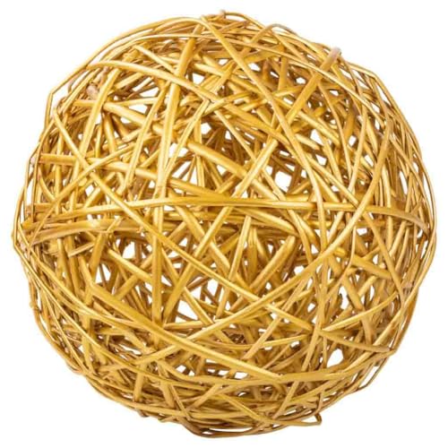 WANDERLUST DECO Décoration Boule en Osier doré d38
