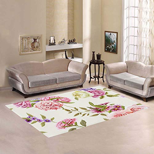 Clavel Regalo Flor Rosa Gran Personalizado Antideslizante Moderno Área Piso Alfombrilla Estera...