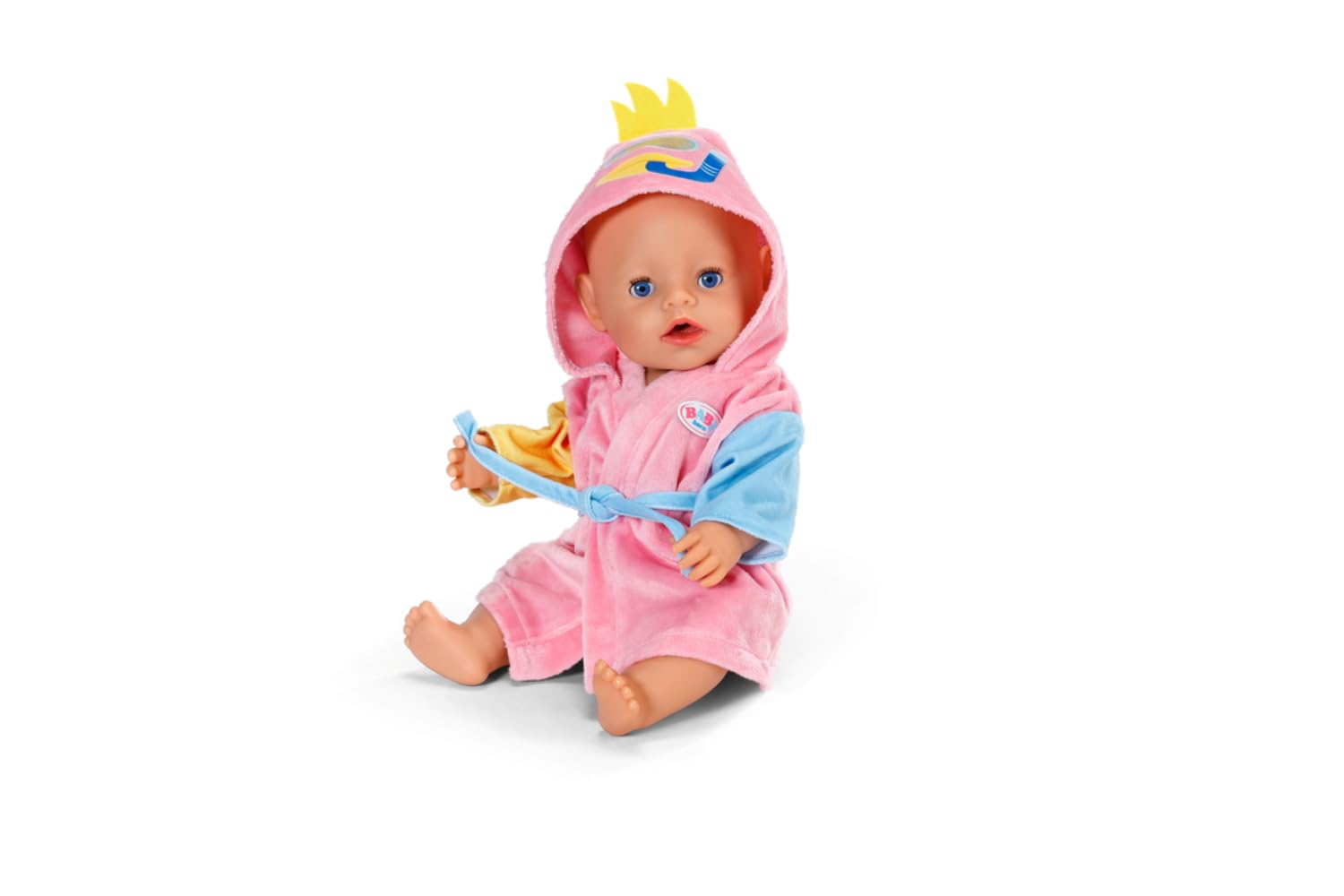 BABY born Bathrobe for Bath Time Doll Play, Pink Robe with Hodd and Belt for 43cm Dolls, 838167 Zapf Creation - Image 6