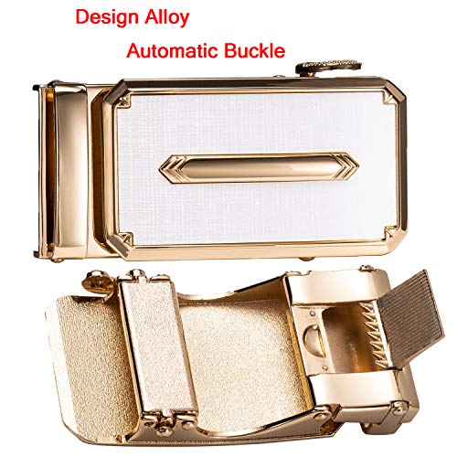 Image of Dubulle Designer Men's Belts, Ratchet Leather Sliding Buckle Dress Belt