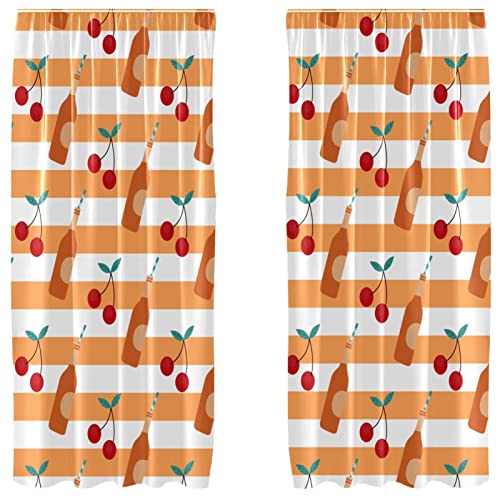 Cortinas opacas de microfibra de cerezo naranja y vino en 2 paneles 2