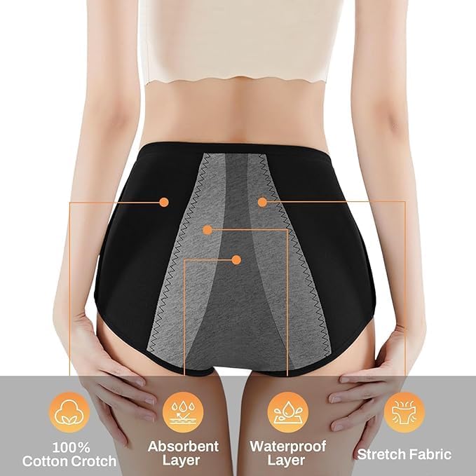 RUNYA Women's Underwear High Waisted Ladies Cotton Panties Soft Full Coverage Briefs 5 Pack (XX-Large) Multicolored - Image 4