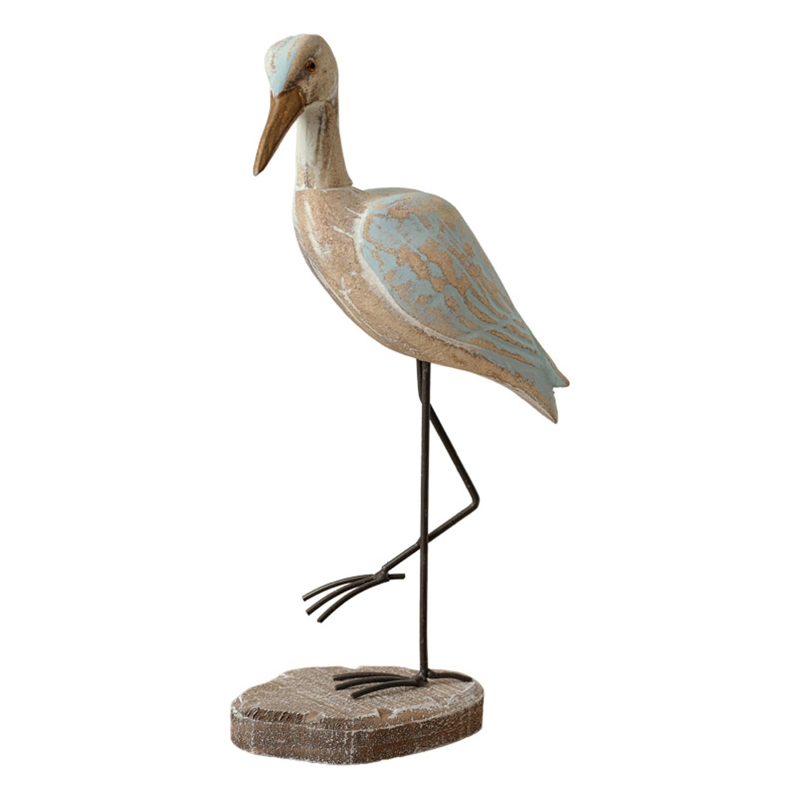 Glifora Wooden Sea Bird Figurine - Nautical Style Bird Sculpture Tabletop Ornament, Coastal Ocean Theme Home Decoration for Bedroom and Living Room