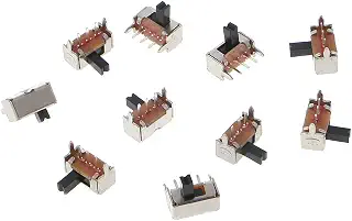 10個 トグル垂直スライド 1P2T 3ピン 3mmシャンク PCBマウントSK12D07-V用