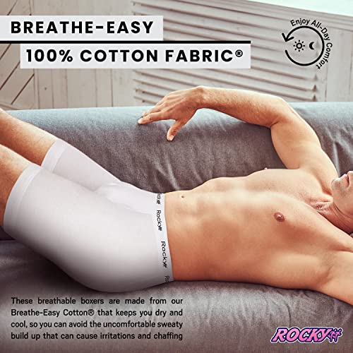 Rocky Men's Boxer Briefs Breath-Easy 95% Cotton Fabric Underwear, Tagless4