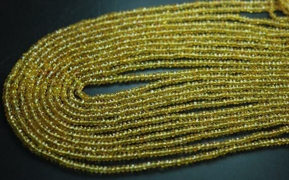 Saphir jaune naturel en micro rondelles pour créer votre collier d'été élégant