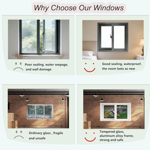 Ventana corrediza de aluminio de alta resistencia con vidrio templado blanco 7